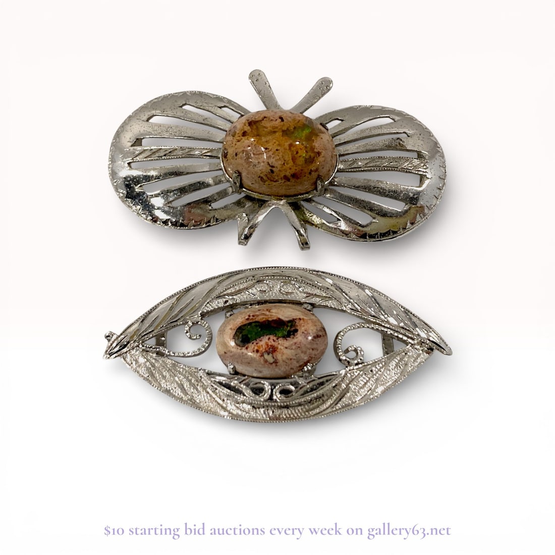 Sterling Silver Cantera Opal Accessories: Estate lot offered as shown, including all items visible in the images. Offered as a single lot with no individual examination; contents and condition vary and may include wear, damage, or missing ele