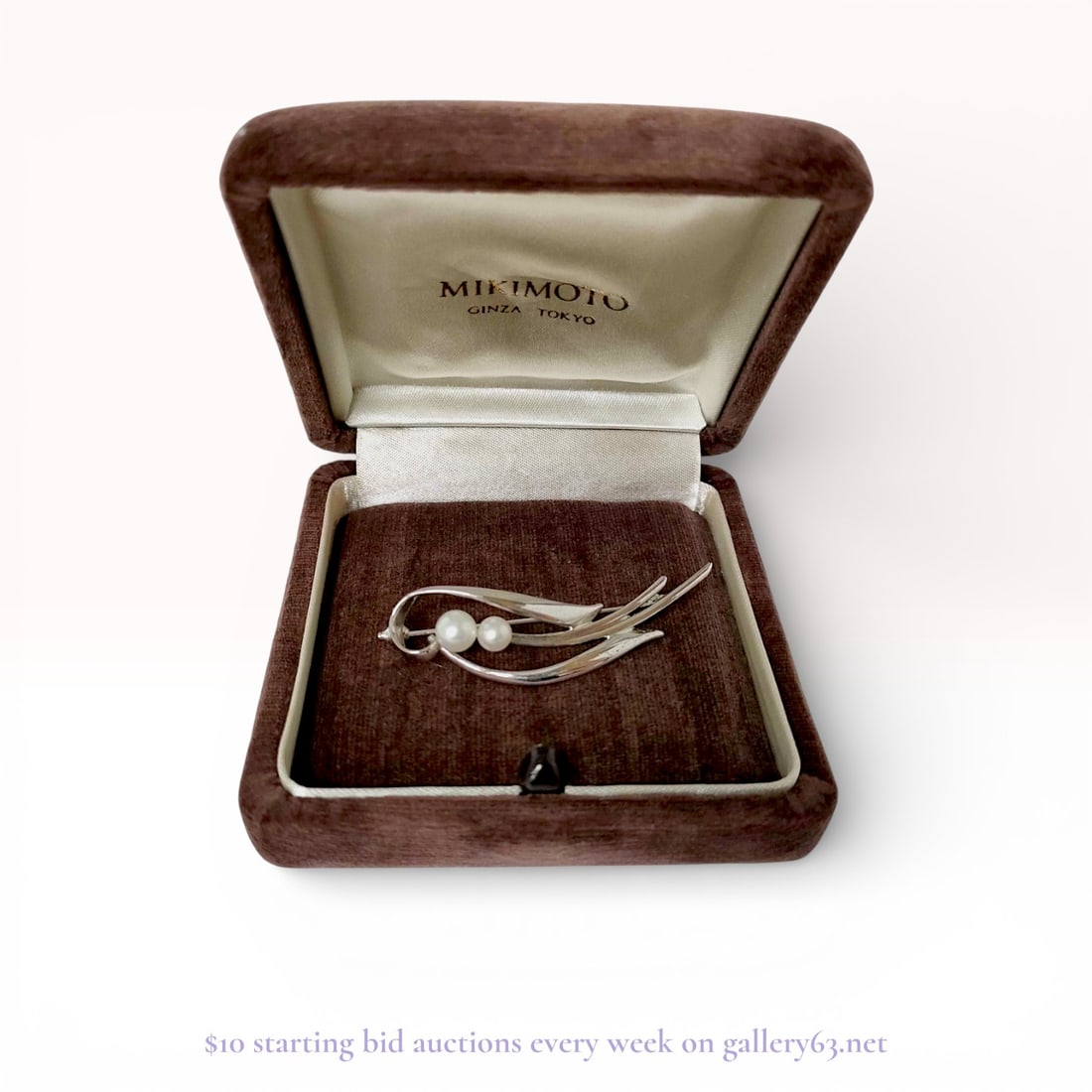 Mikimoto Pearl Brooch Pin sterling silver with box: Estate lot offered as shown, including all items visible in the images. Offered as a single lot with no individual examination; contents and condition vary and may include wear, damage, or missing ele