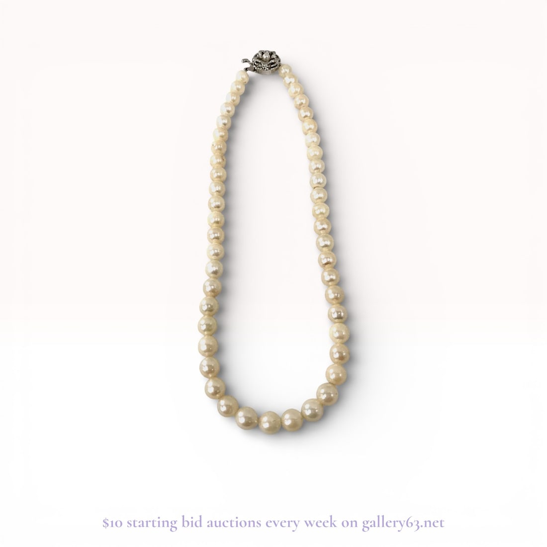 Cultured Pearl Strand Necklace with Sterling Silver Clasp (6.9–7.7mm): Estate lot offered as shown, including all items visible in the images. Offered as a single lot with no individual examination; contents and condition vary and may include wear, damage, or missing ele