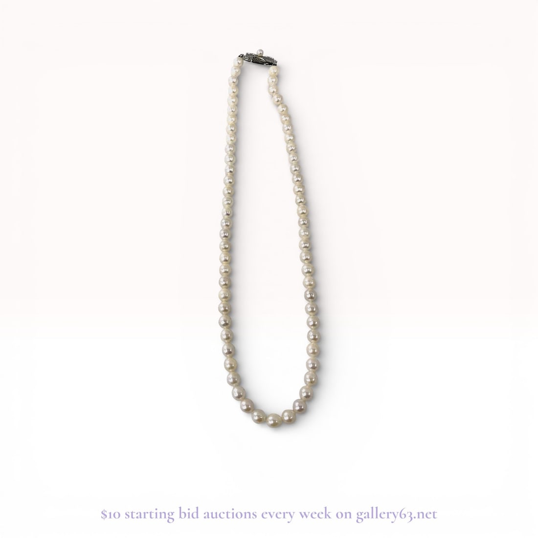 Cultured Pearl Necklace with Sterling Silver Fittings (5.9–6.4mm): Estate lot offered as shown, including all items visible in the images. Offered as a single lot with no individual examination; contents and condition vary and may include wear, damage, or missing ele