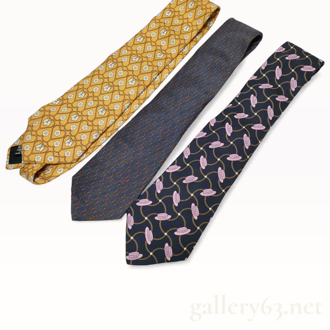 Chanel And Celine Silk Tie Lot Of 3 - 2 Chanel, 1 Celine (1 of 10)