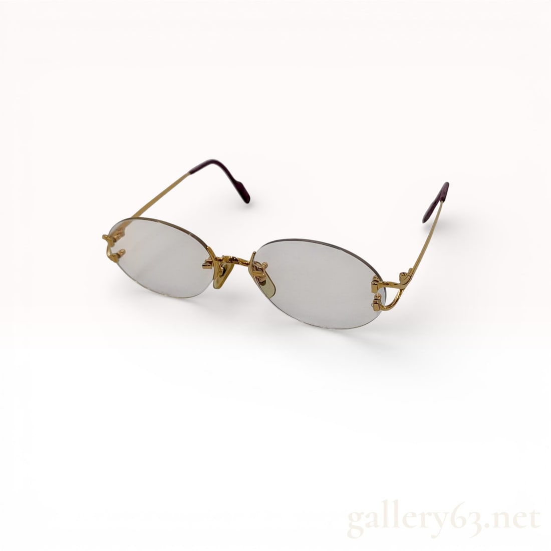 22KGP Cartier Paris Rimless Glasses w/Case size Medium 130mm (1 of 7)
