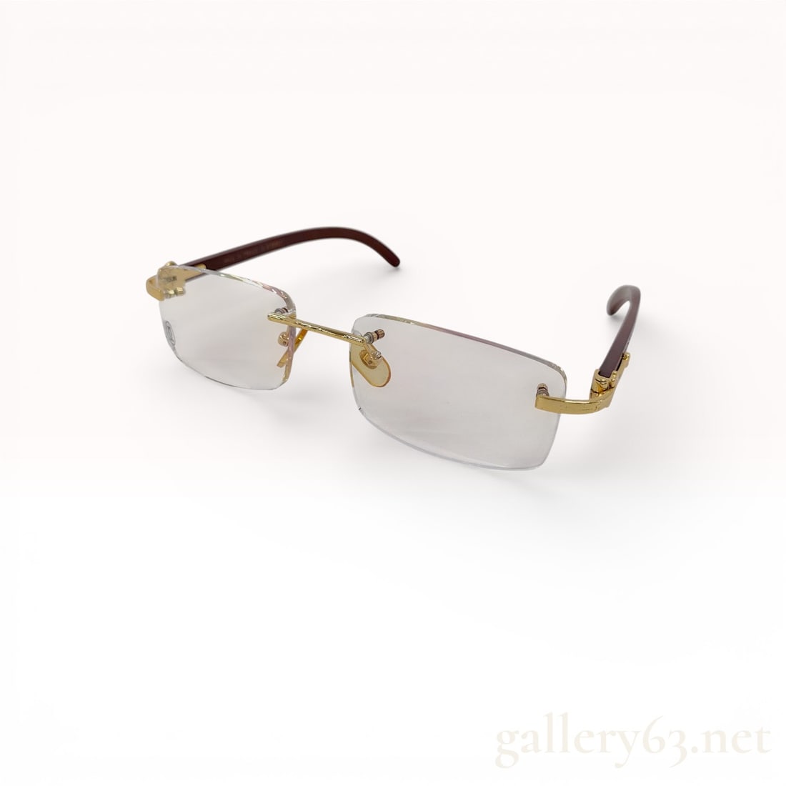 Cartier Decor Wood Temple Rimless Glasses Sunglasses (1 of 9)