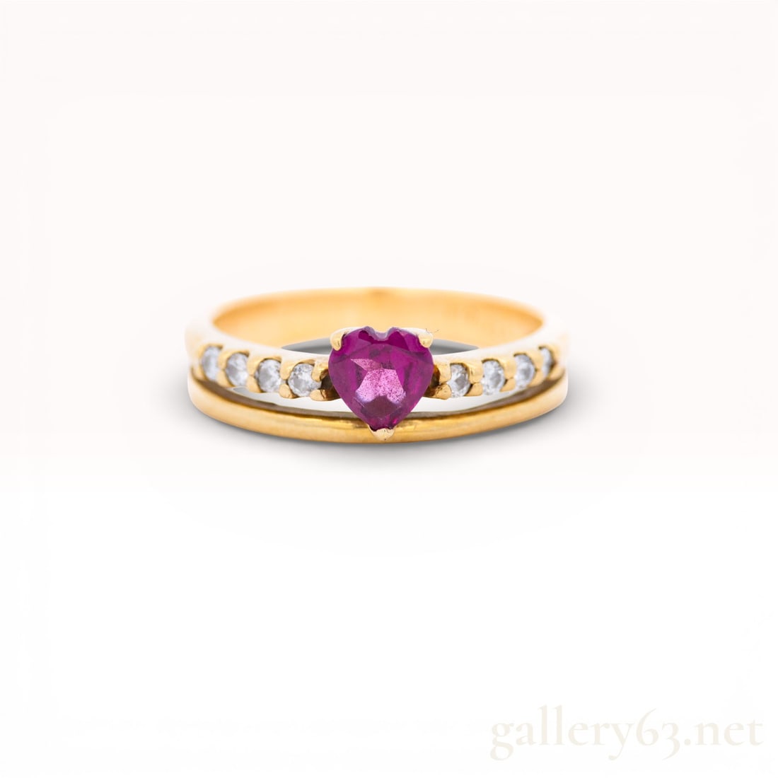 18k Yellow Gold Heart Shaped Amethyst Diamond Ring Size 6: 18k Yellow Gold Amethyst Diamond .14 carats of natural diamonds. Ring Size 6. 3.9 grams total weight. gold value $467.93 as of 2/16/2026