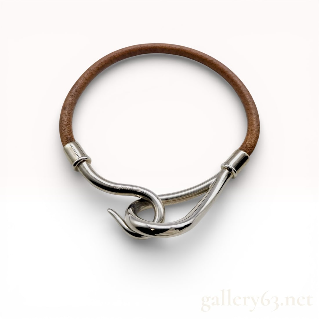 Hermes Leather SV Hook & Eye Bracelet 7" (1 of 8)
