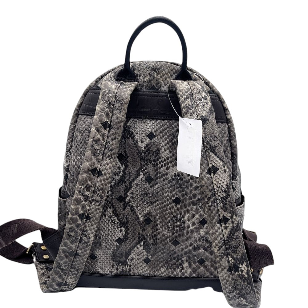 MCM Small Python Stud Armour Backpack with gold-tone hardware - 2