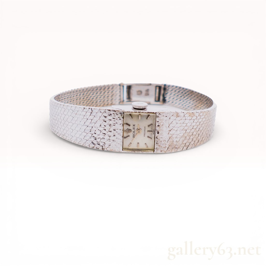 Vintage White Gold Ladies Rolex 13.5mm Case size: Antique 1950s Ladies Rolex in 14k palladium white gold. Marked WG, tests 14k. Manual wind movement. Gold case, band and clasp. 30.6 grams total weight Total Gold Value: (USD - U.S. Dollar) $2,855.4