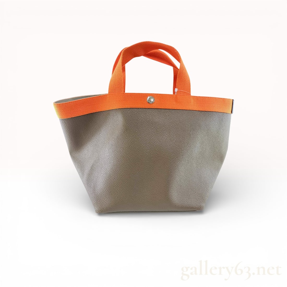 Hervé Chapelier pebbled grain coated canvas tote bag: Authentic Hervé Chapelier pebbled grain coated canvas tote bag with a contrasting orange trim and handles. Looks like that other H brand. 