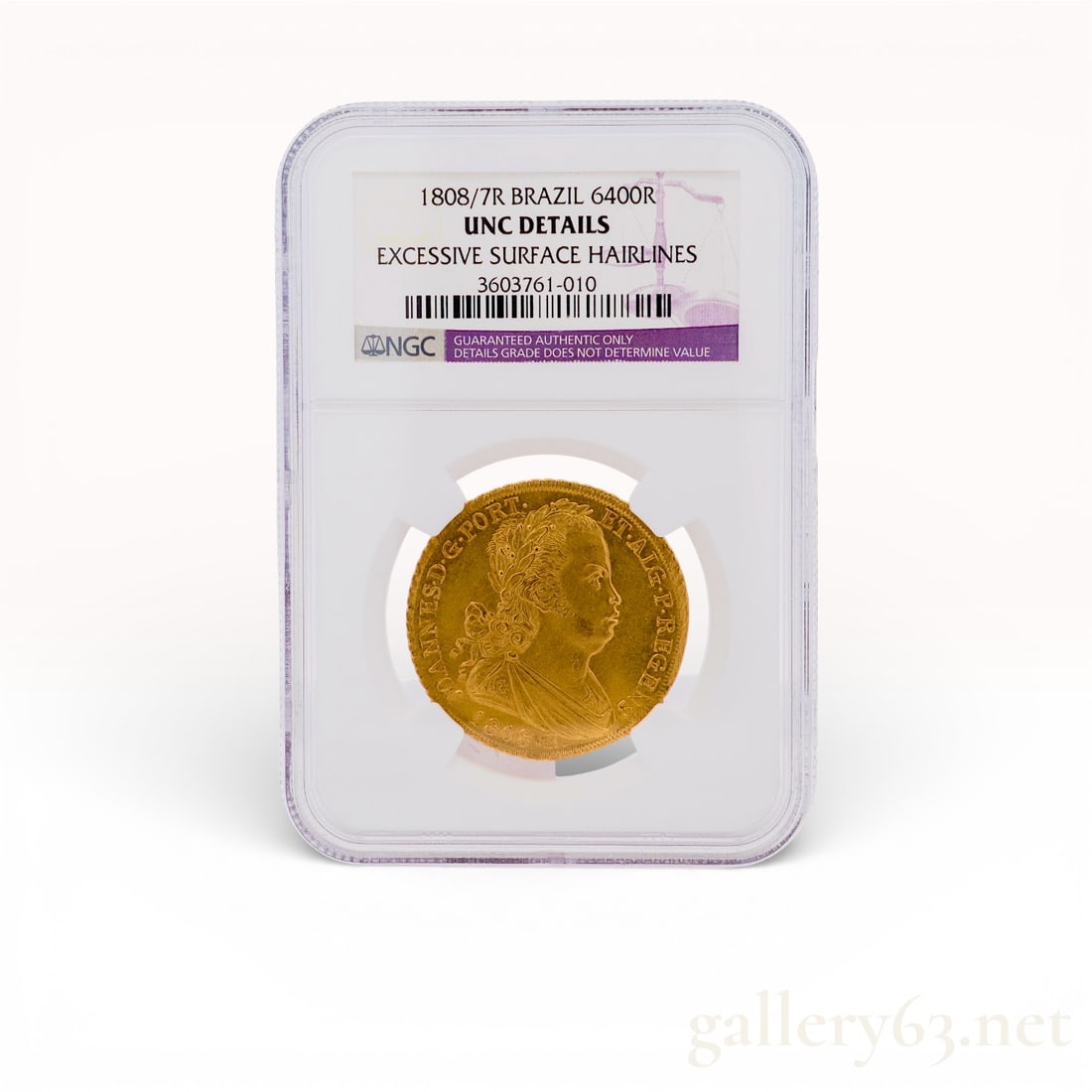 1808 22k Gold Brazilian 7 Reale 6400R (1 of 5)