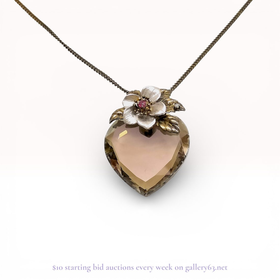 Quartz Pendant Sterling Silver Necklace Estate Lot: Estate lot offered as shown, including all items visible in the images. Offered as a single lot with no individual examination; contents and condition vary and may include wear, damage, or missing ele