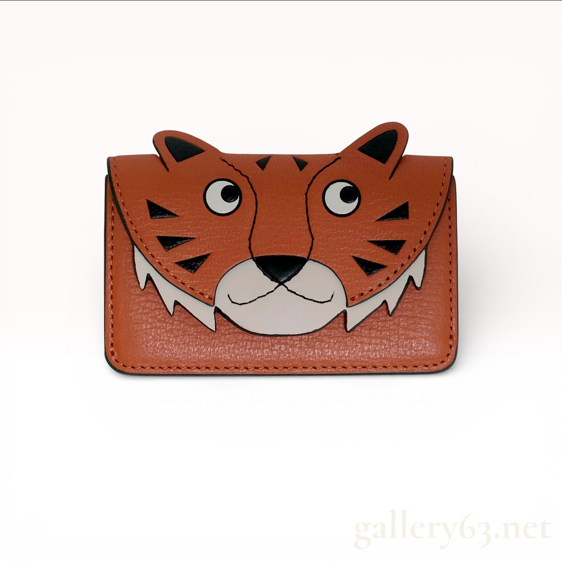 Anya Hindmarch Leather Tiger Cards Case in Multicolor Leather: Anya Hindmarch Leather Tiger Cards Case. 10.5 x 7 cm