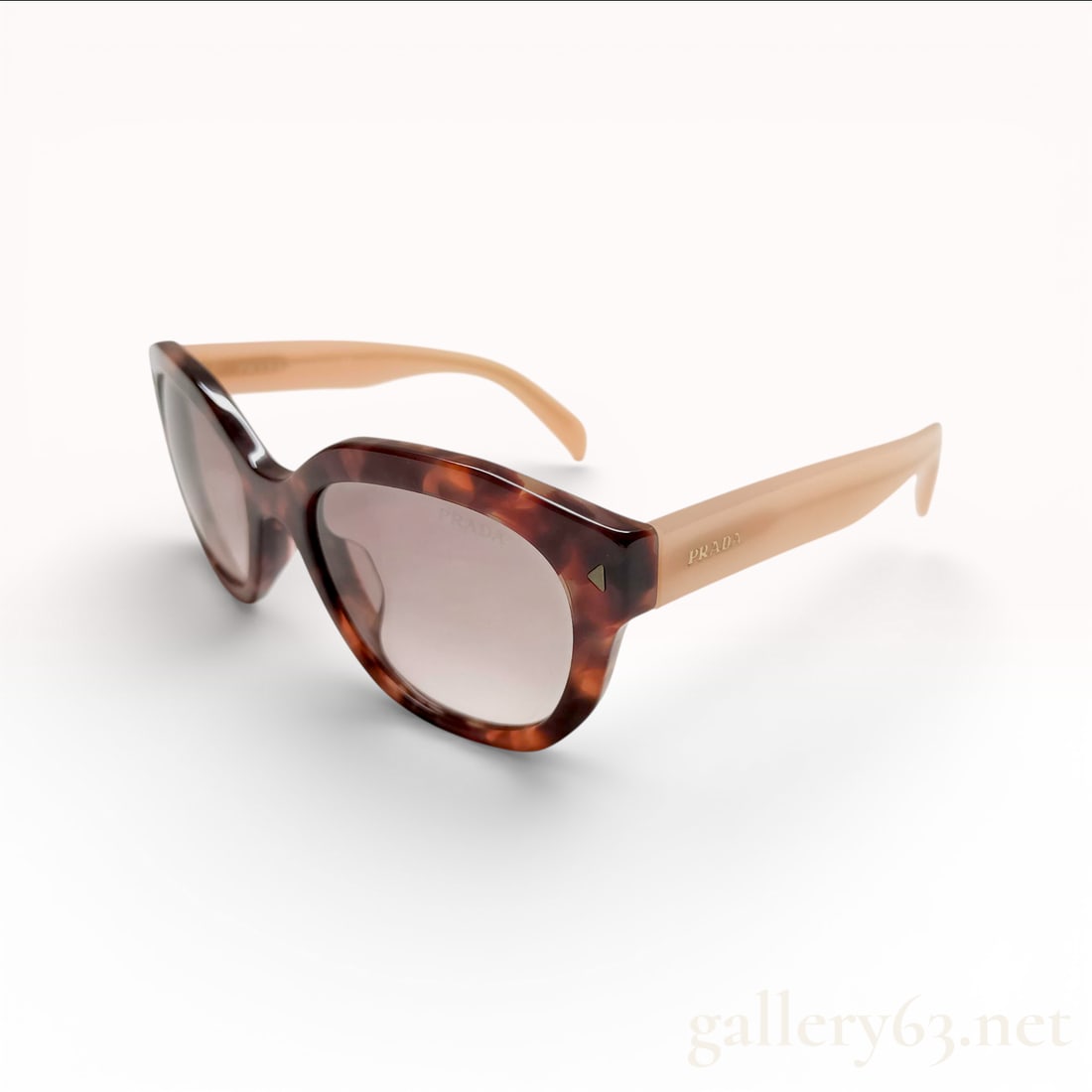 Prada SPR 128-F Cat-Eye Sunglasses 53?20 UEO-4KO Pink Brown Tortoiseshell Acetate Frames (1 of 10)