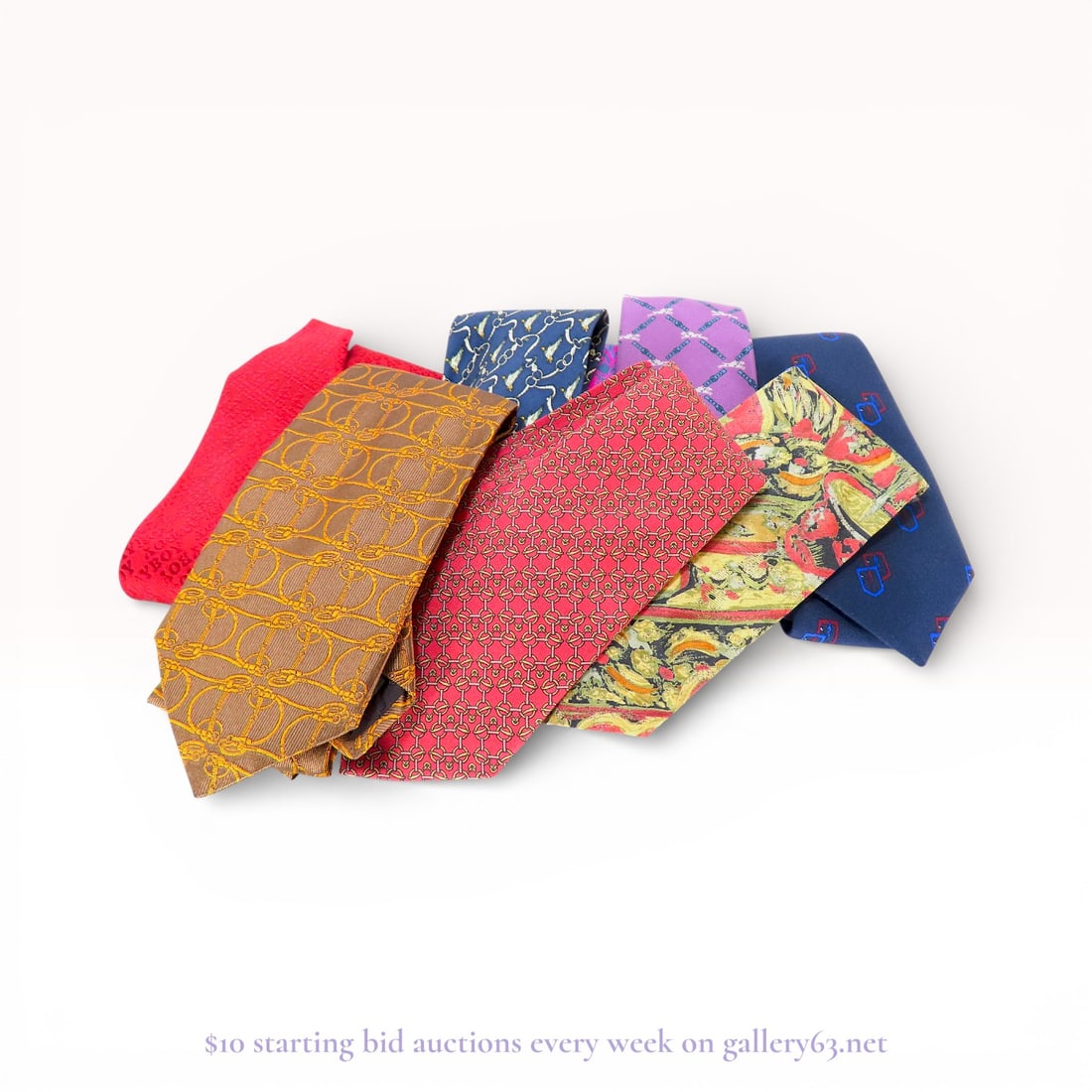 Hermès and Dior Designer Silk Tie Assortment Estate Lot (1 of 5)