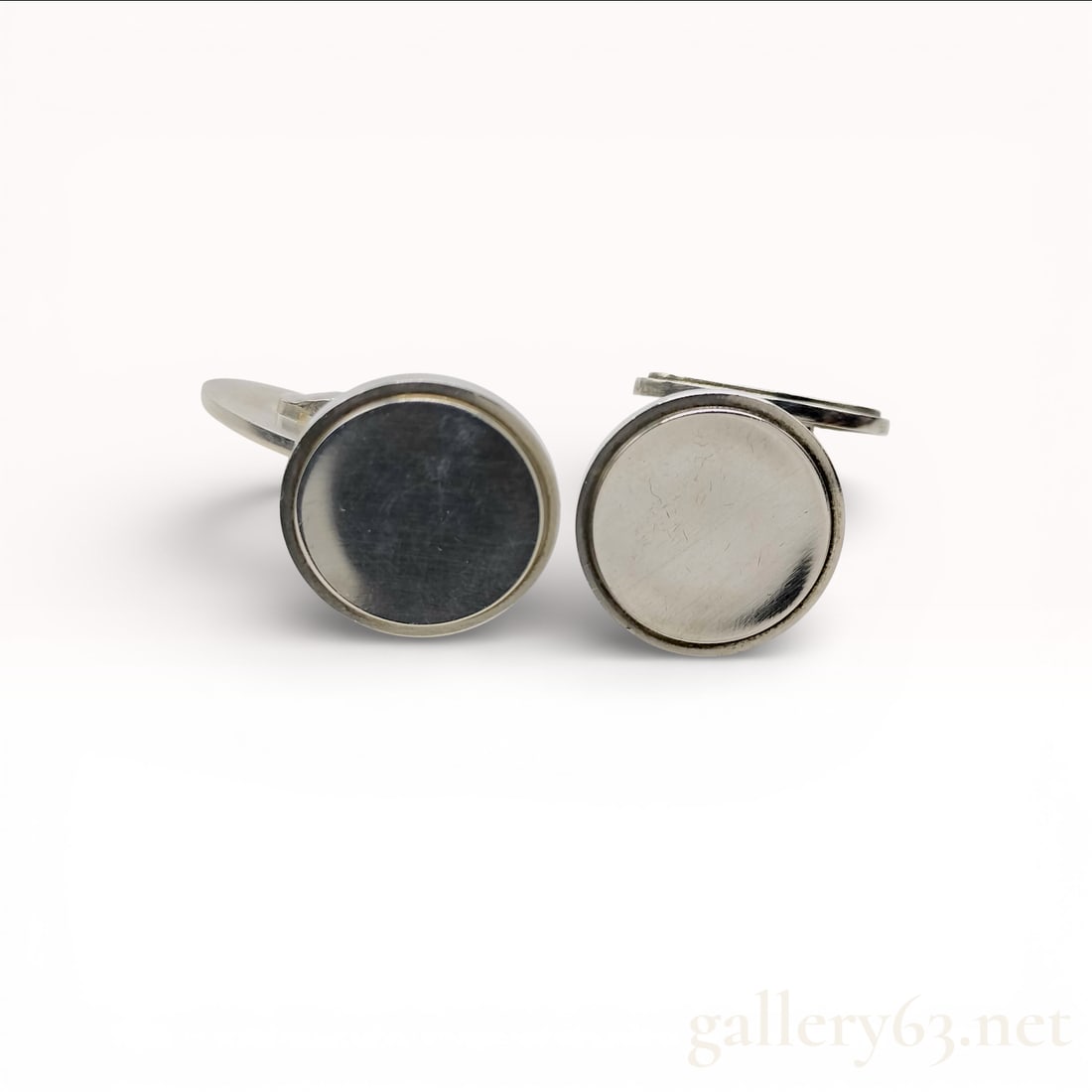 Georg Jensen SV925 Sterling Silver Round Cufflinks 17.6g (1 of 8)