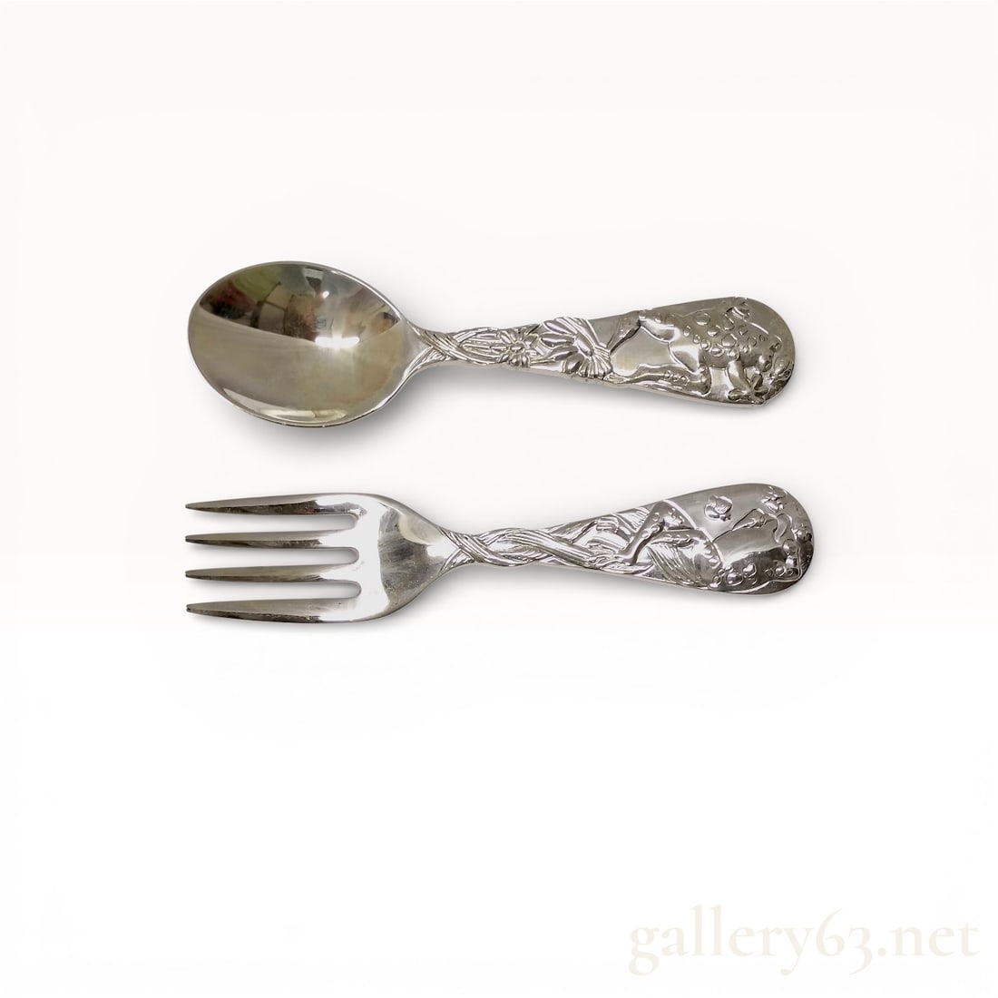 Tiffany & Co. Child’s Nursery Rhyme Spoon and Fork Set in Sterling Silver (1 of 10)