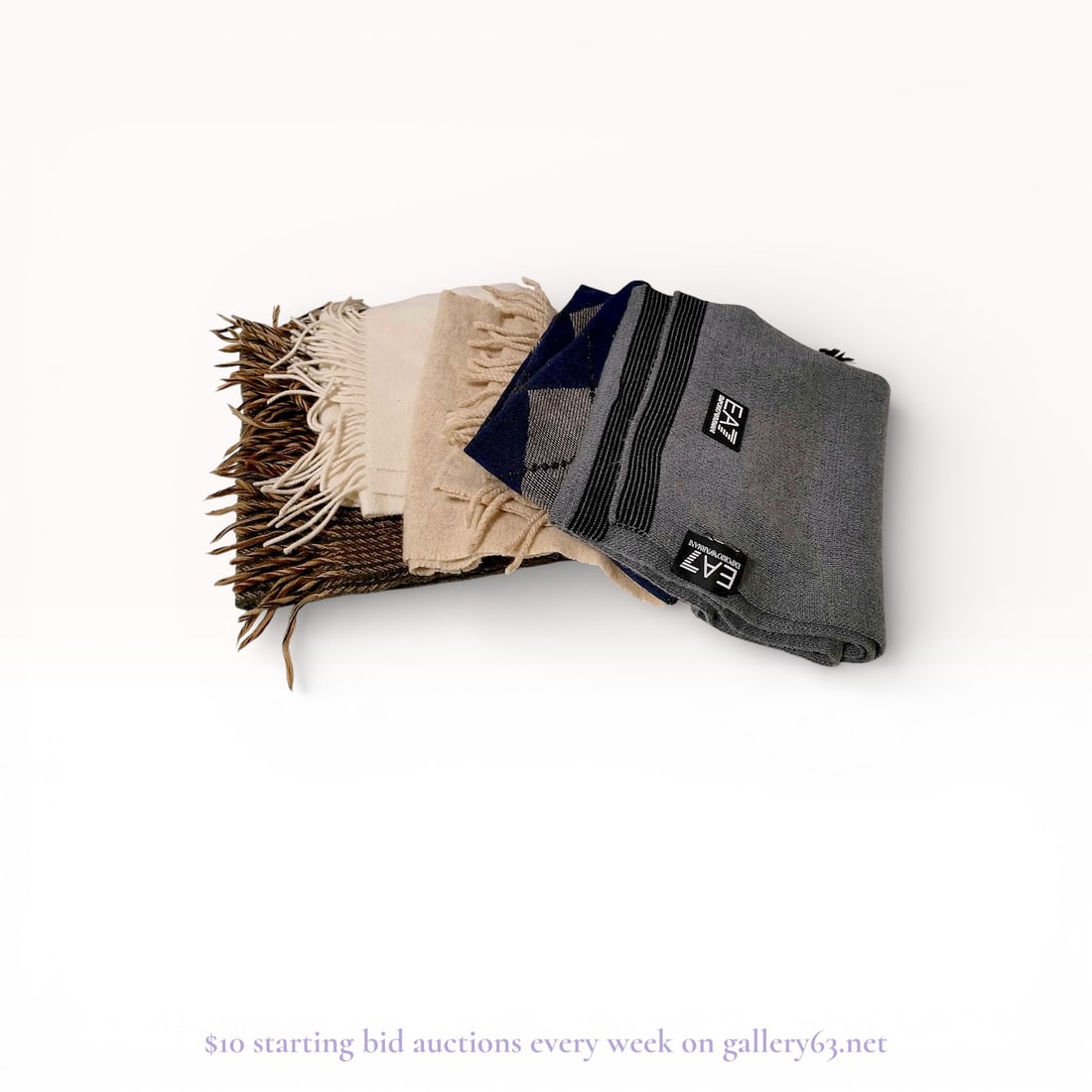 Designer Muffler & Scarf Lot Including Armani, Vivienne Westwood and Givenchy Estate Lot - very good (1 of 5)