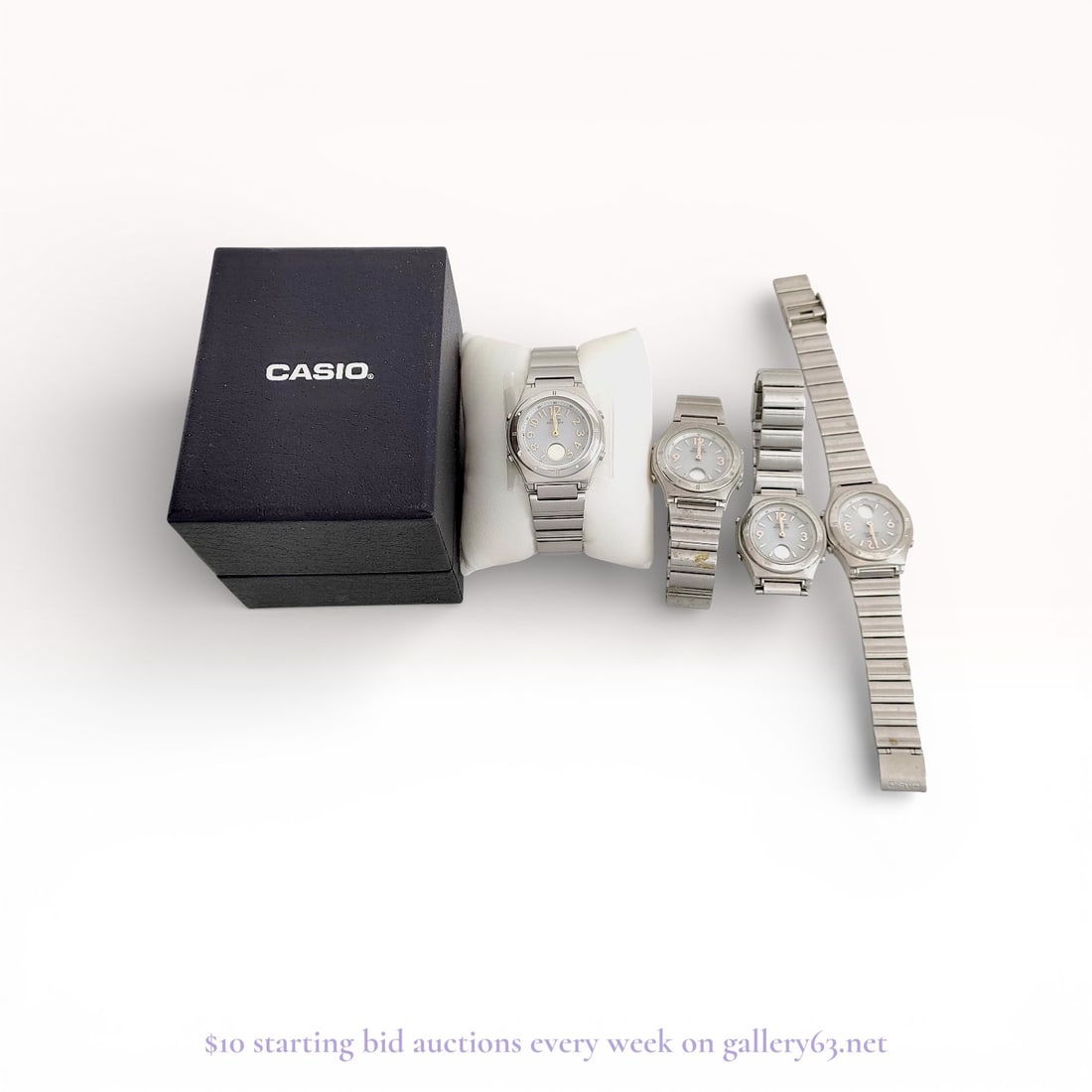 Casio Waveceptor Men's Watch group lot: Estate lot offered as shown, including all items visible in the images. Offered as a single lot with no individual examination; contents and condition vary and may include wear, damage, or missing ele