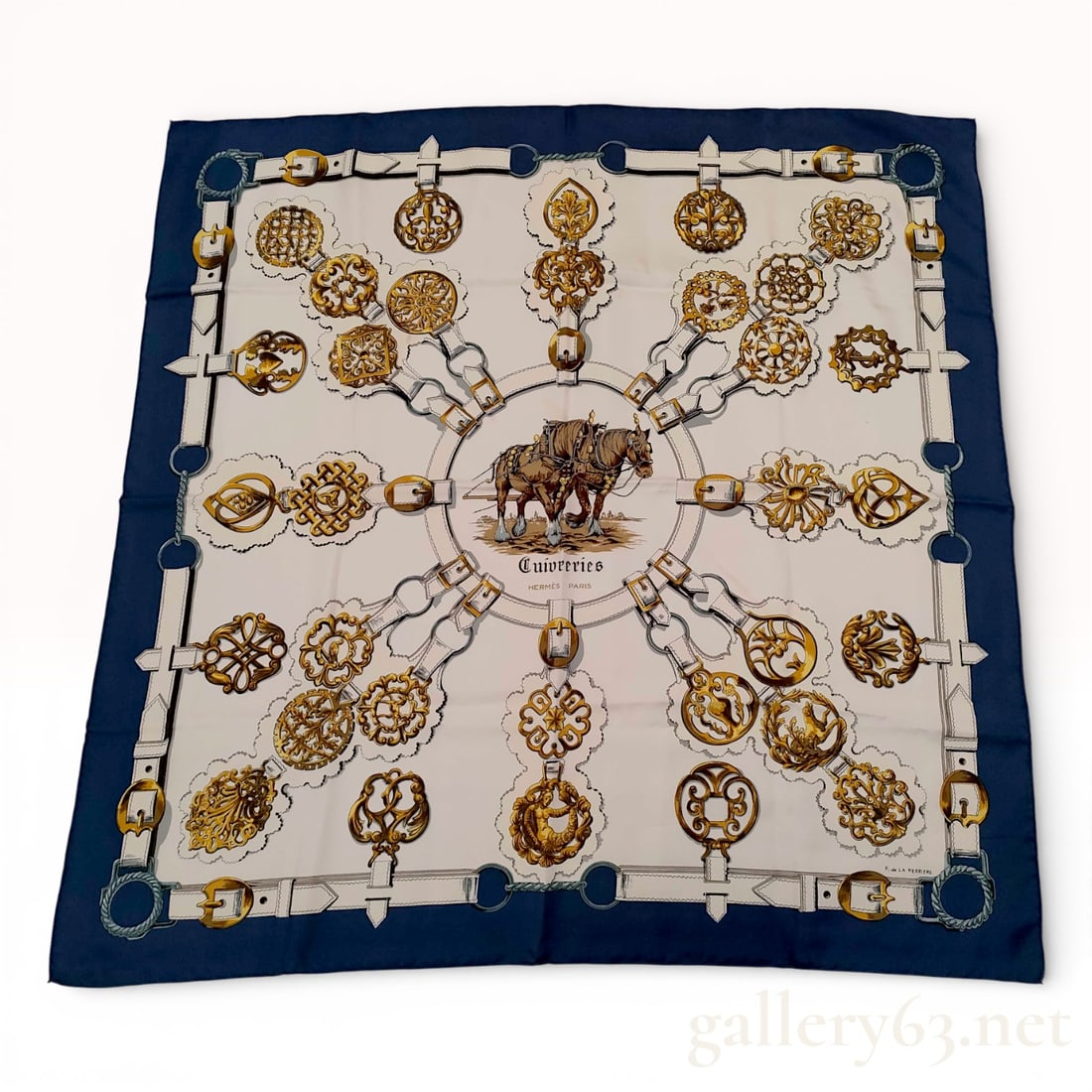 Vintage Hermès "Cuivreries" Silk Carre 90 (1 of 10)