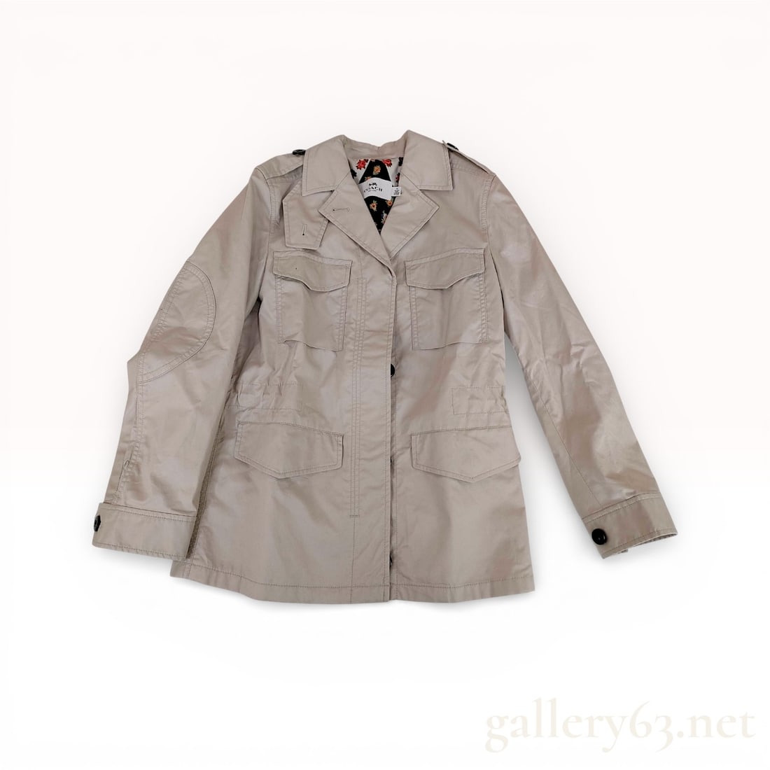 Coach F58342 Cotton Blend Trench Coat with Floral Lining (1 of 10)