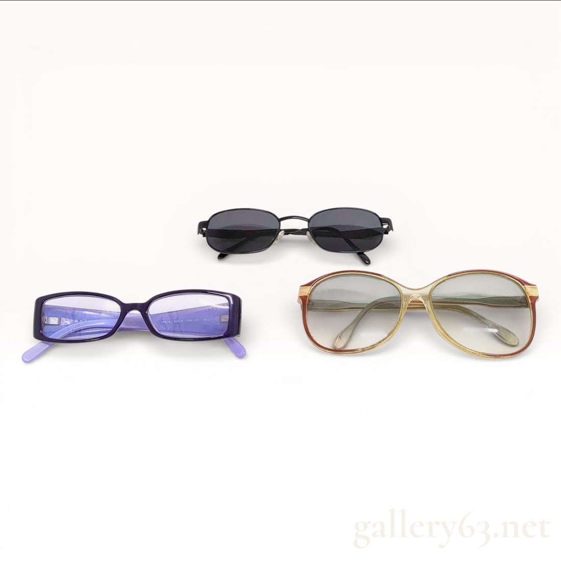 Gucci 8390 Rectangular Eyeglasses, Prada VPR251 Sunglasses, and Nina Ricci Oval Sunglasses Group Lot (1 of 10)