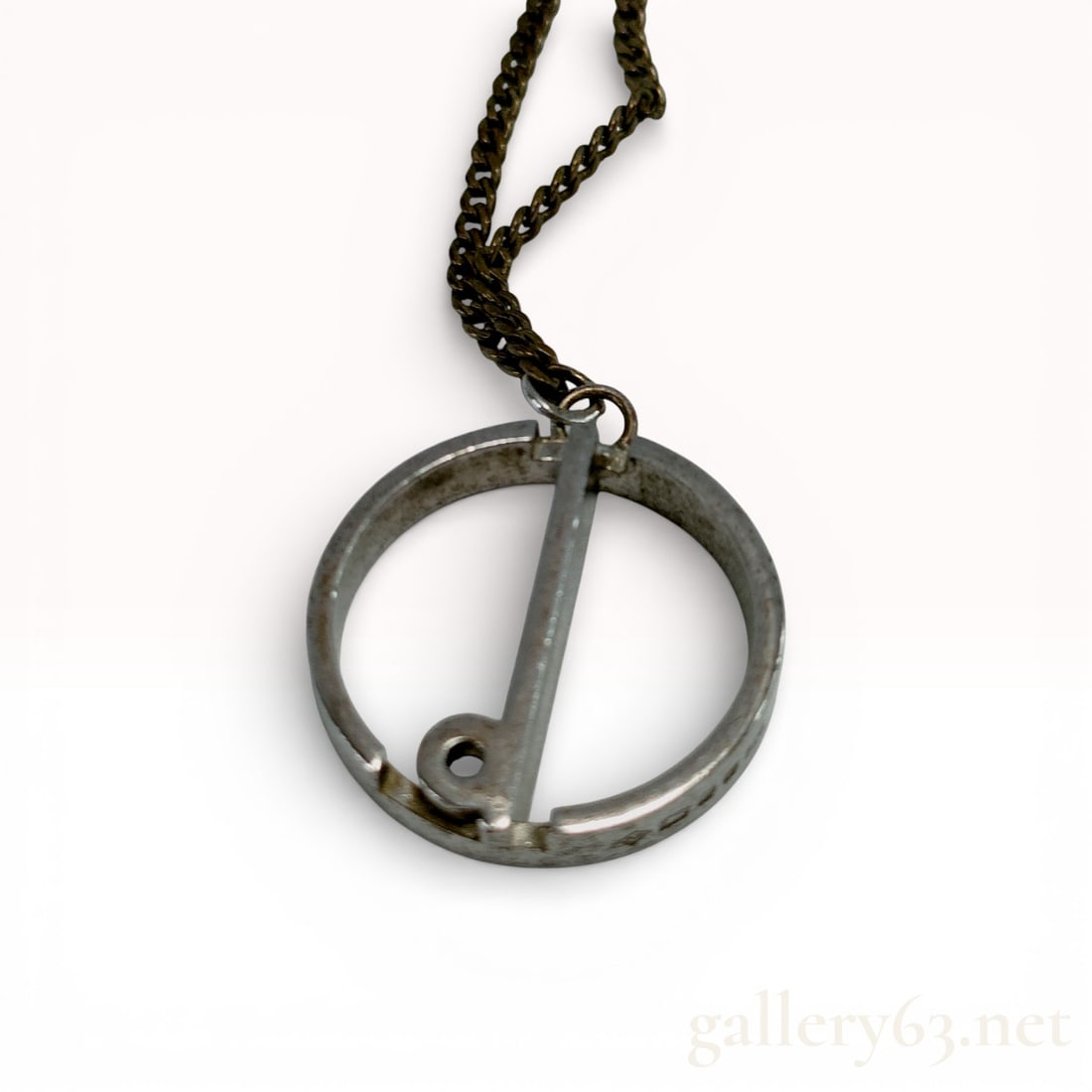 Dunhill SV925 Sterling Silver Circular Bar Pendant Necklace 6.5g (1 of 10)