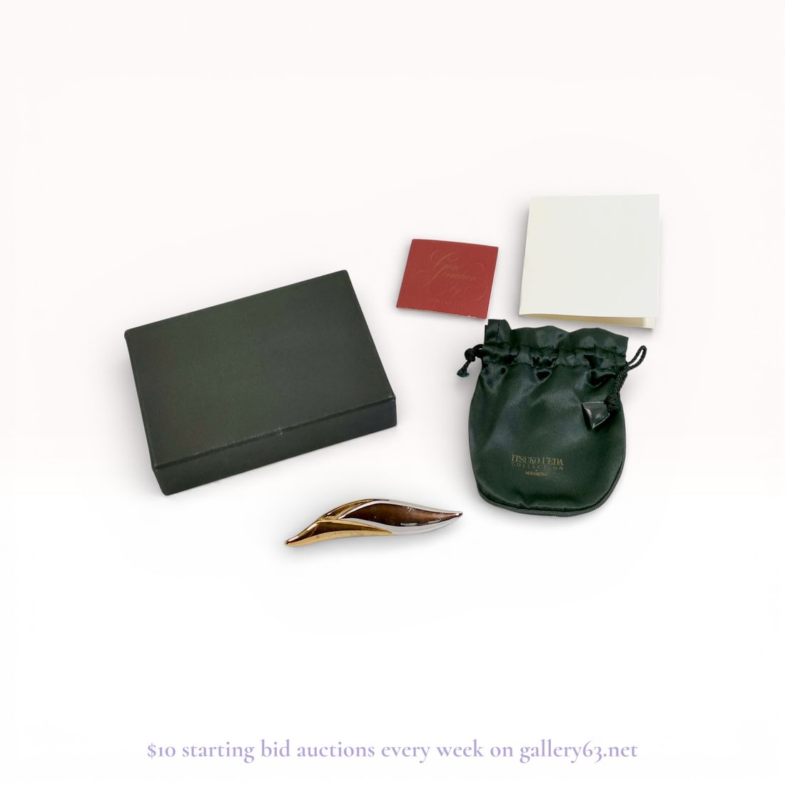 Mikimoto Itsuko Ueda Sterling Silver Brooch, 13.3g: Estate lot offered as shown, including all items visible in the images. Offered as a single lot with no individual examination; contents and condition vary and may include wear, damage, or missing ele