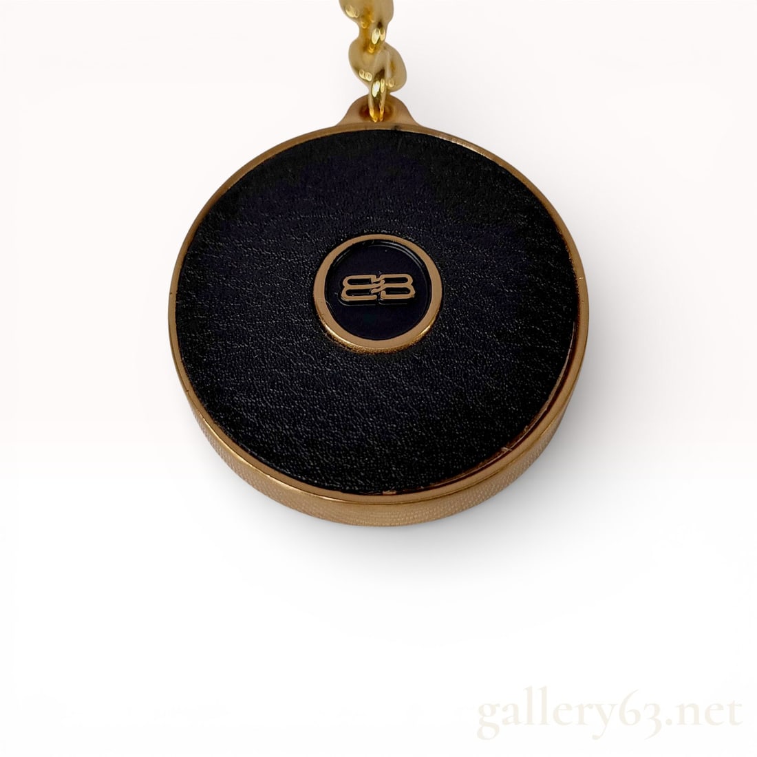 Balenciaga Black and Gold Round Logo Keychain Key Ring (1 of 10)