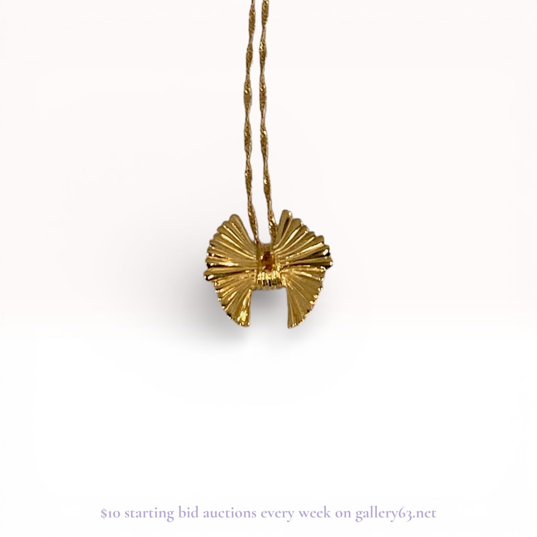 Sterling Silver 925 Citrine Ribbon Motif Pendant Necklace (1 of 7)