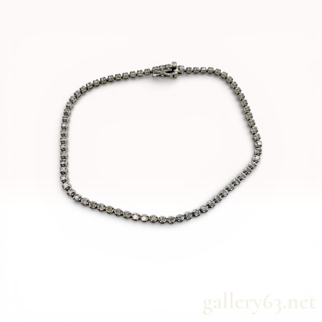 14k White Gold 1.00ct Diamond Tennis Bracelet 3.5g (1 of 7)