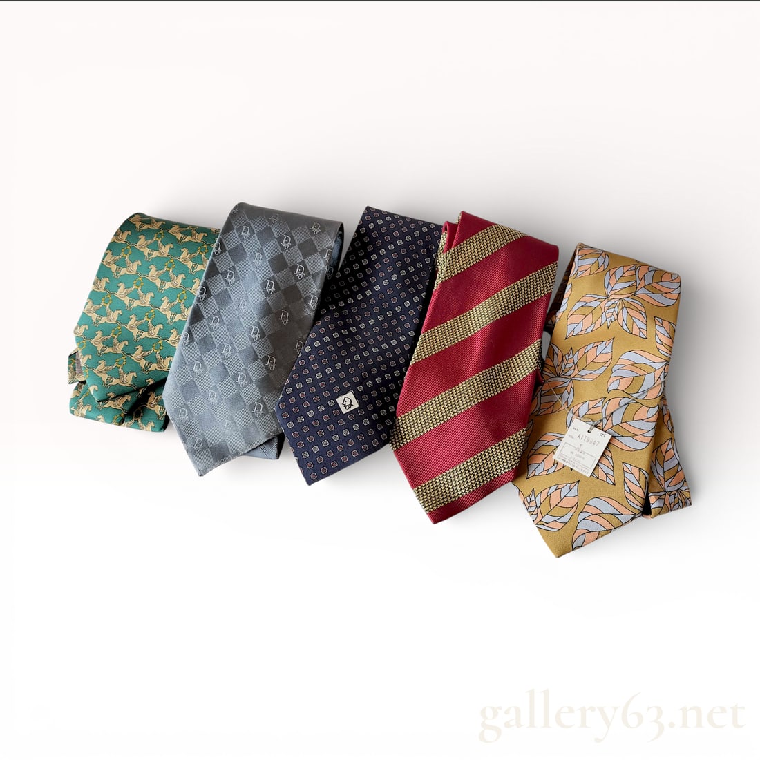 Christian Dior and Designer Silk Tie Group Lot of Five (1 of 10)