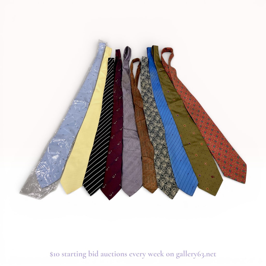 Armani, Burberry, Gucci, YSL, etc. Designer Silk Tie Collection Estate Lot (1 of 8)
