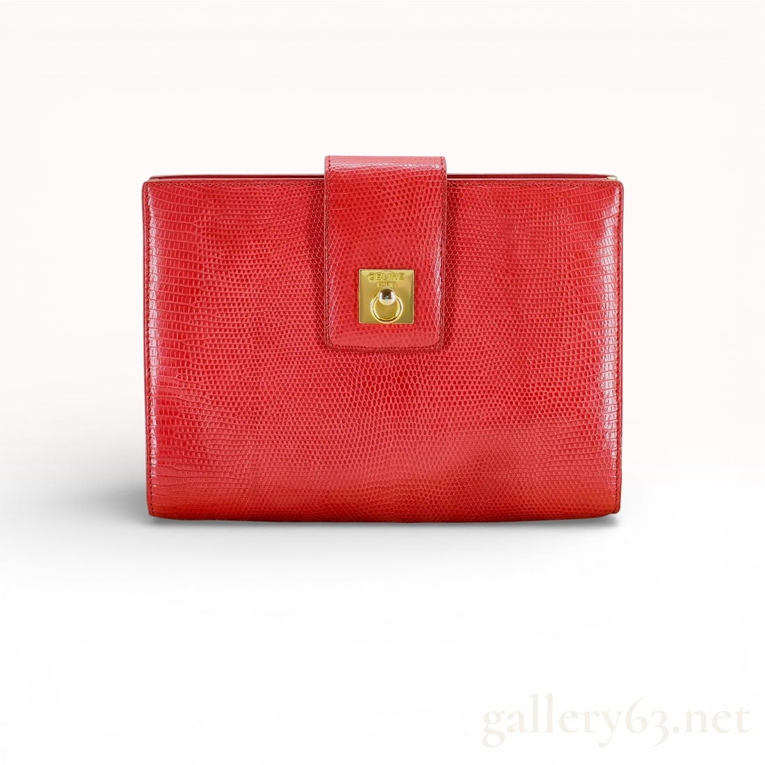 Celine Red Leather Clutch with Dust Bag (1 of 10)