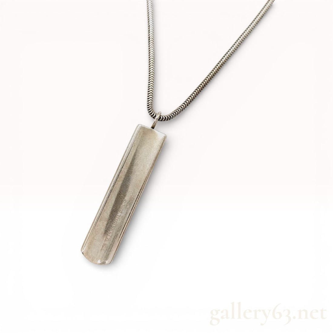 Tiffany & Co. 1837 Sterling Silver Bar Pendant Necklace in 925 (1 of 10)