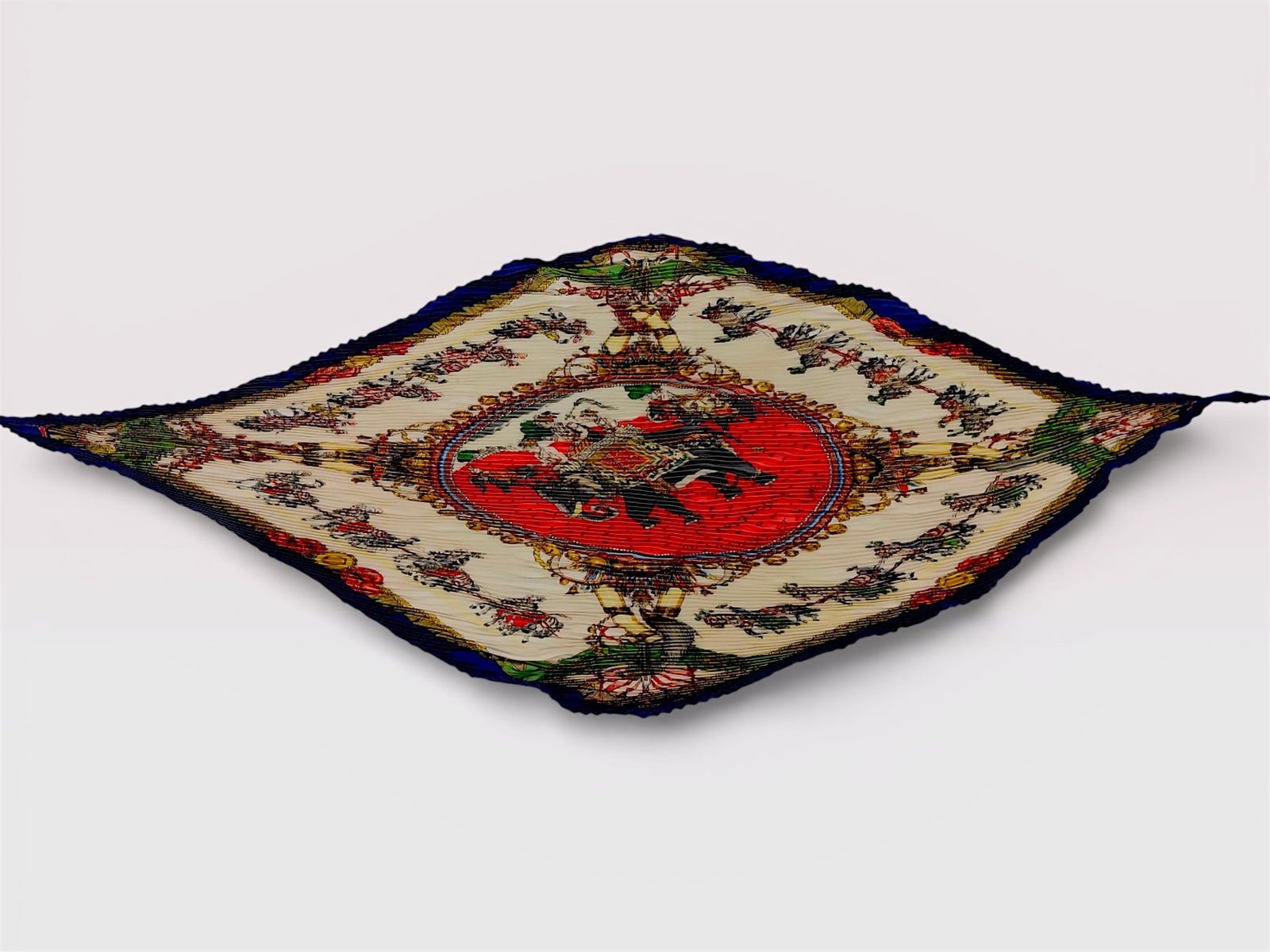 Herm?¨s Pleated Silk Pliss?© Scarf, Maharajas Pattern 48' (1 of 8)