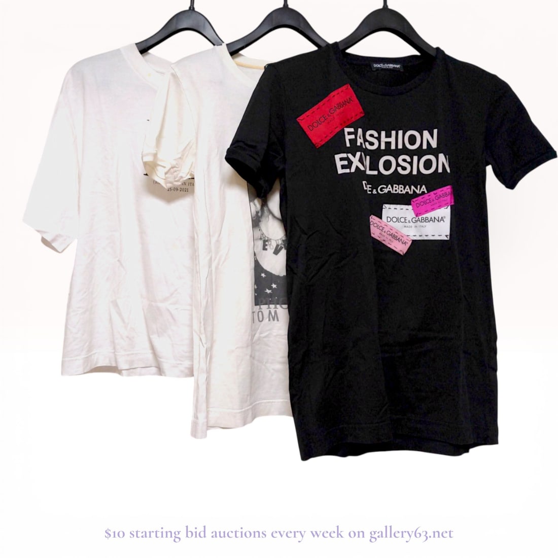 Dolce & Gabbana Three Graphic Cotton T-Shirts, Fashion Explosion and Dated 2021 (1 of 5)