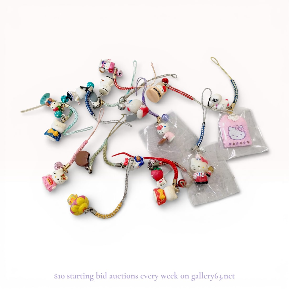 A Collection of Sanrio Hello Kitty Gotochi Mascot Straps and Charms (1 of 10)