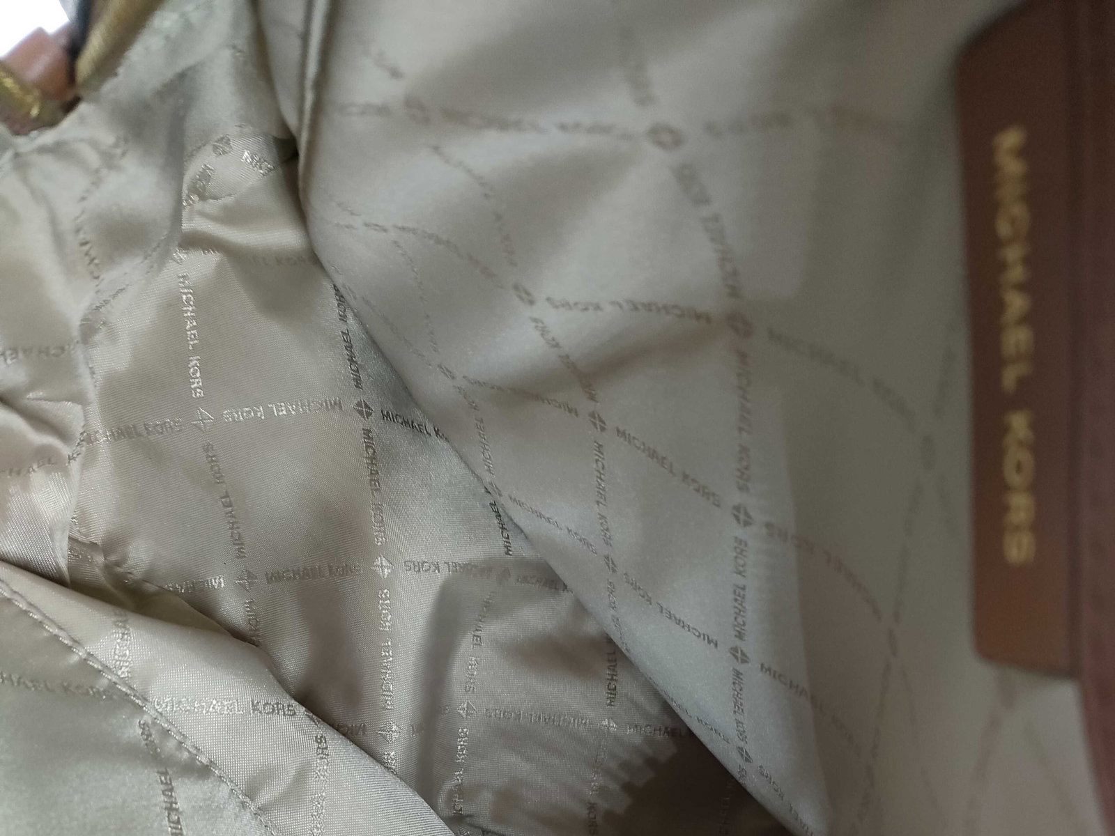 Michael Kors Rhea Medium Logo Backpack Coated Canvas Brown/Acorn - 2