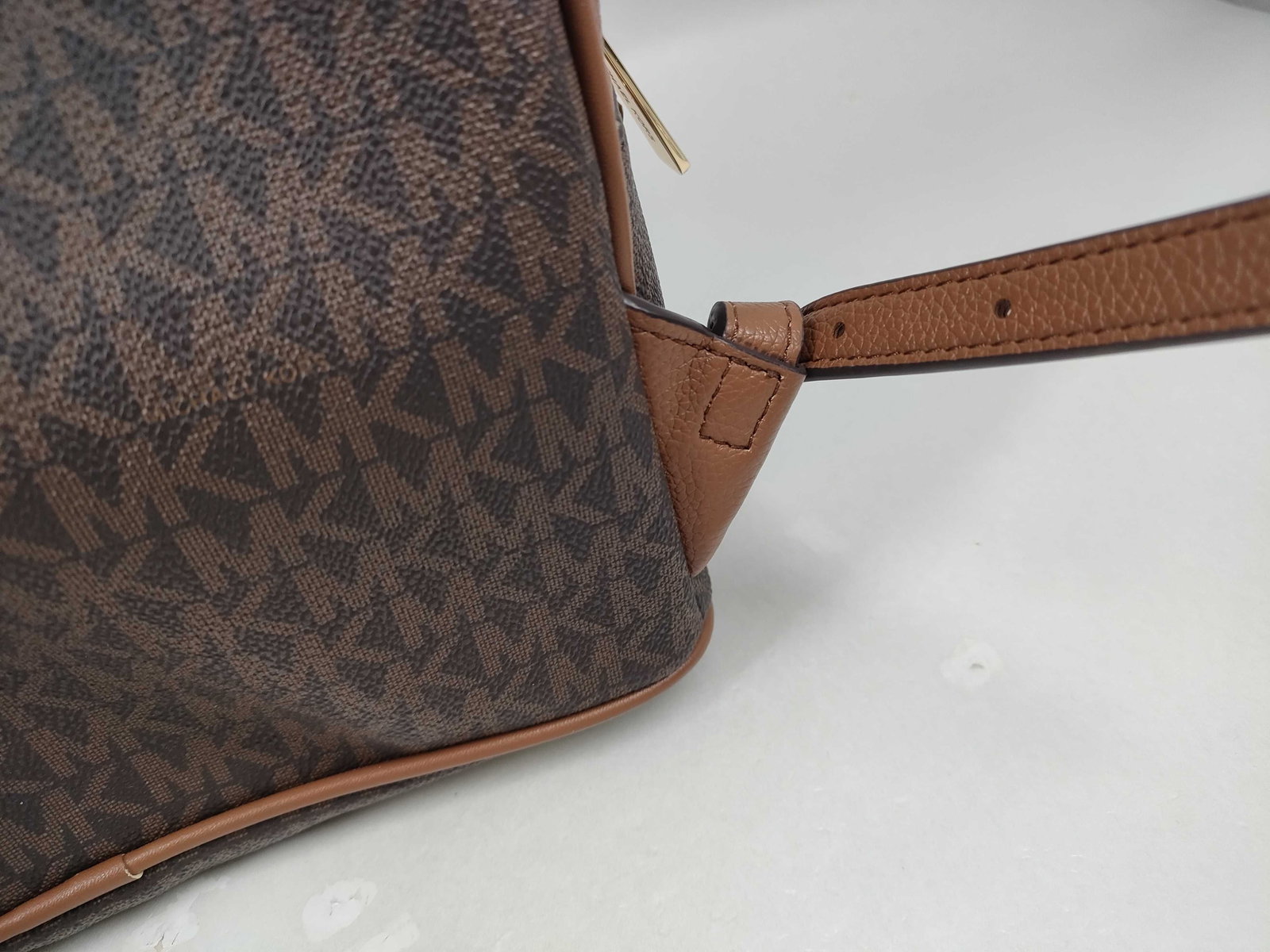 Michael Kors Rhea Medium Logo Backpack Coated Canvas Brown/Acorn - 4