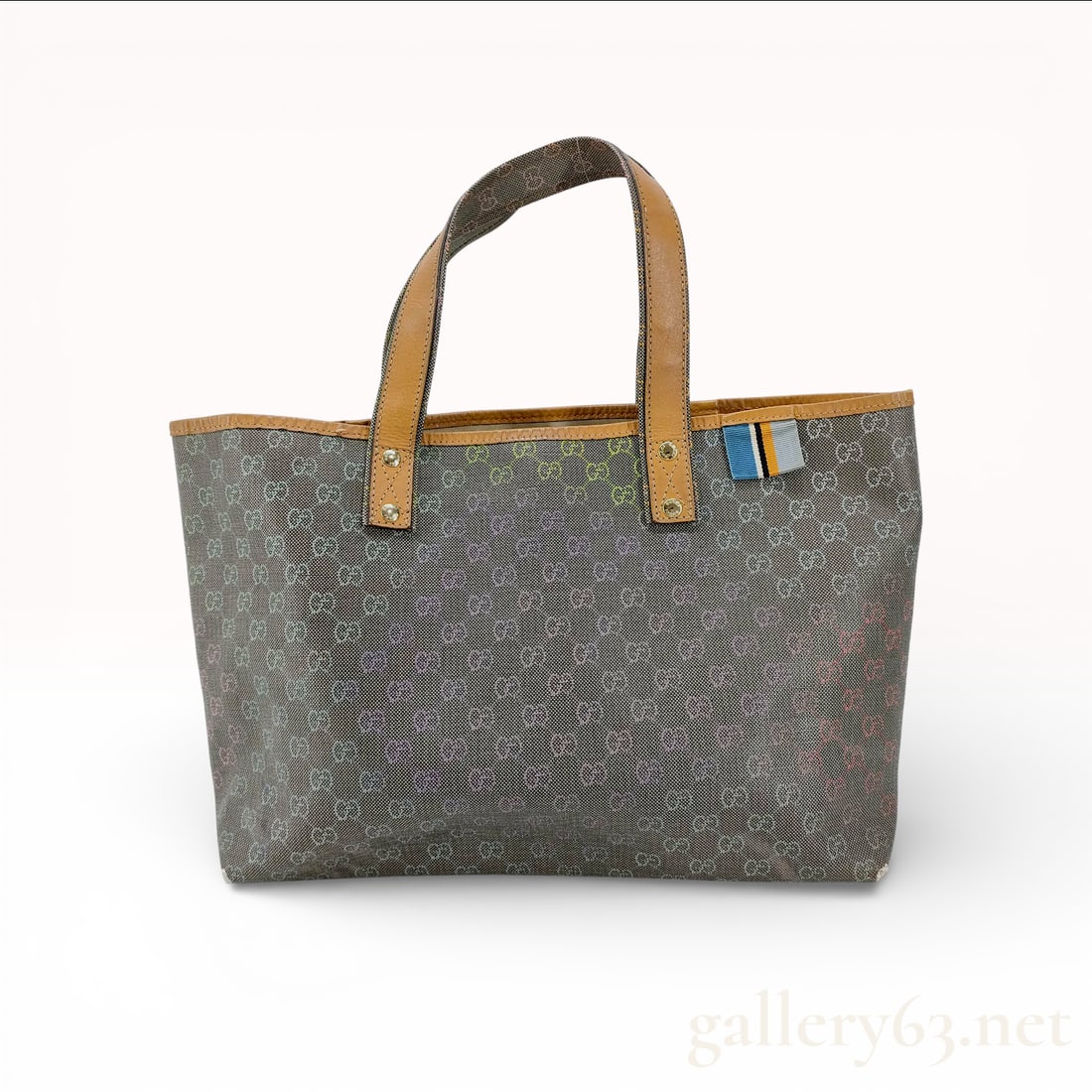 Gucci GG Rainbow Tote Bag GG Canvas Grey and Multicolor (1 of 10)