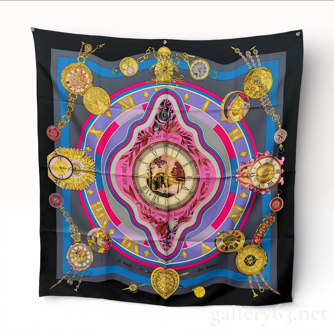 Herm?¨s Silk Scarf, Parmi les Fleurs, Je Compte les Heures Pattern (1 of 5)