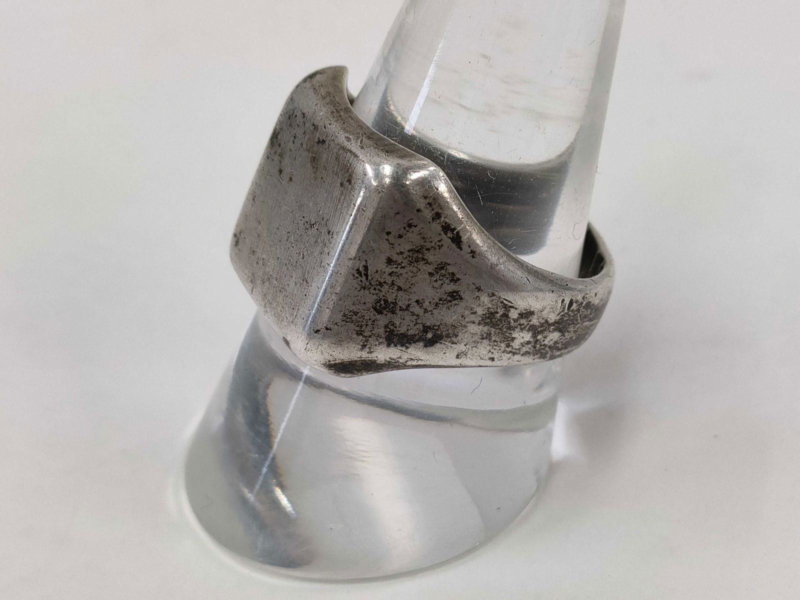 Solid Silver Plain-Face Signet Ring size 8 - 2