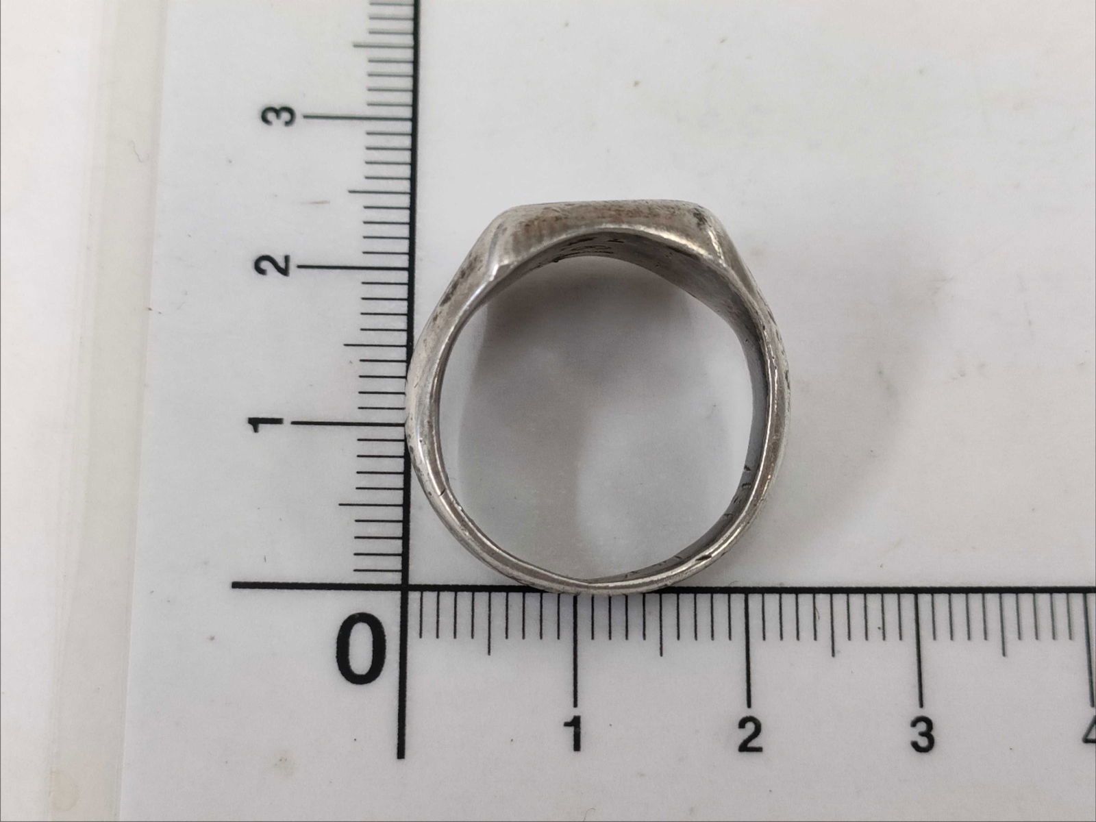 Solid Silver Plain-Face Signet Ring size 8 - 7