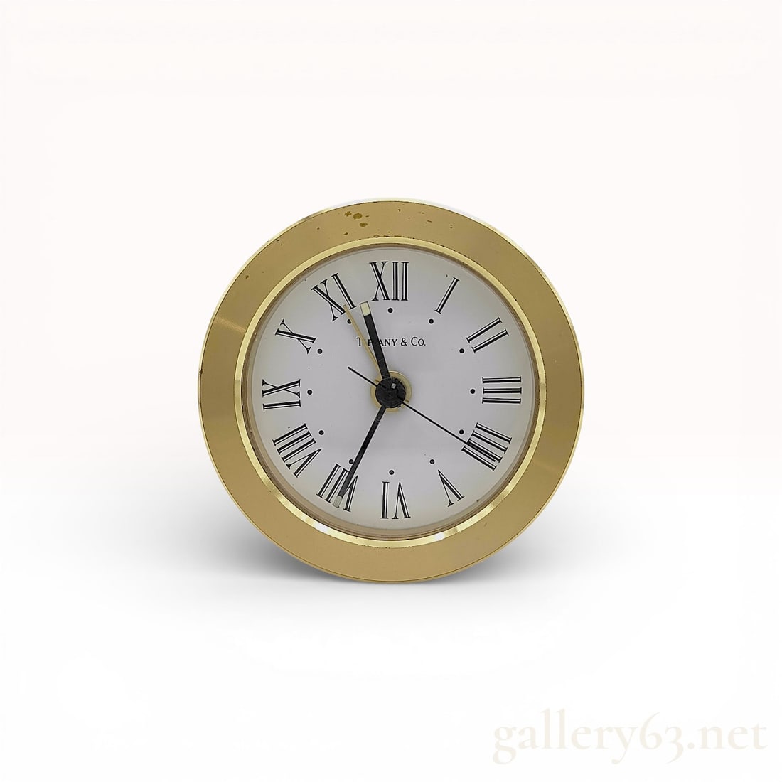 Tiffany & Co. Brass Desk Alarm Clock, Germany, Late 20th Century (1 of 8)