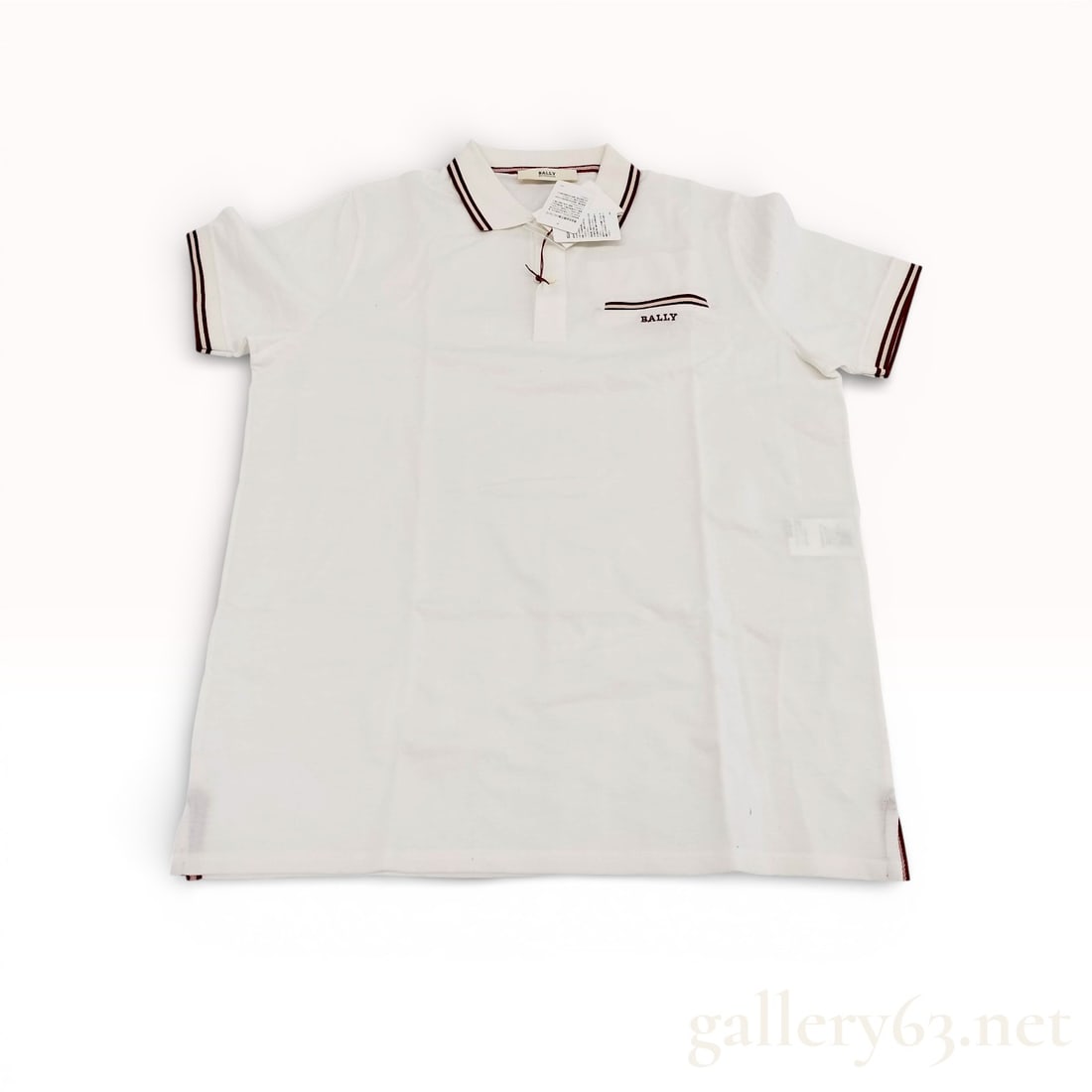 Contemporary Bally Switzerland Cotton Polo Shirt with Striped Trim (1 of 7)
