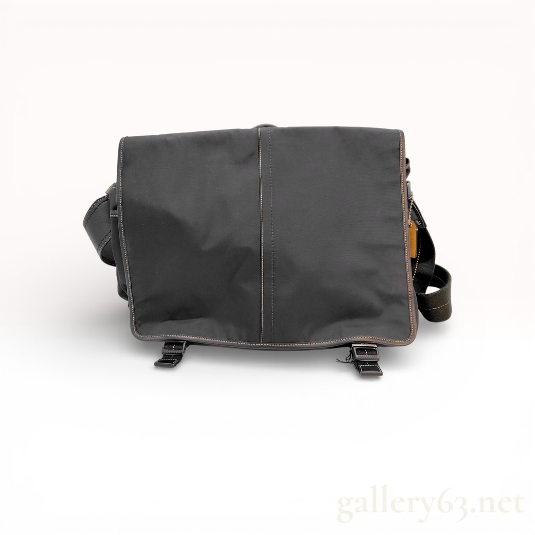 Coach Transatlantic Messenger Bag, Nylon and Leather, Black (1 of 10)