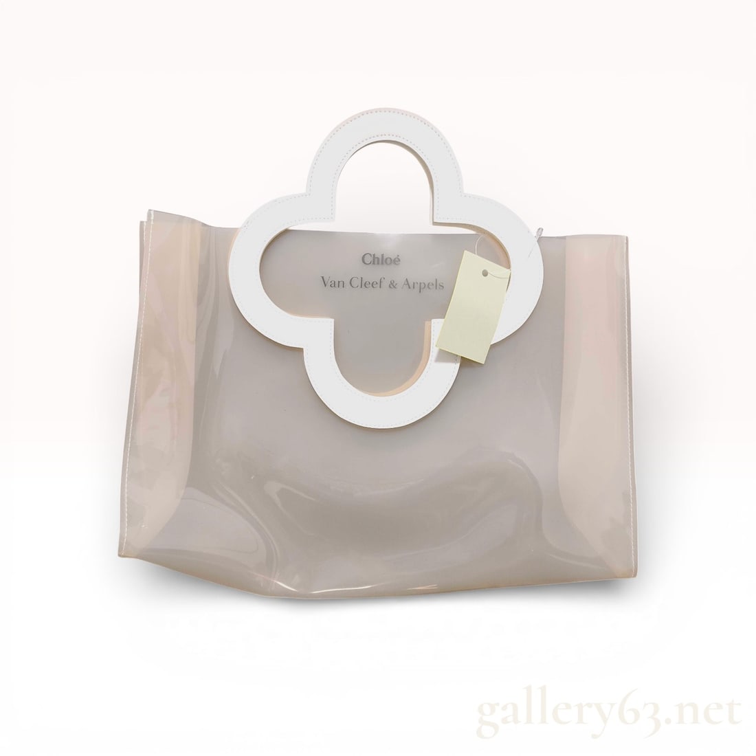 Chlo?© x Van Cleef & Arpels Collaborative Alhambra Handle PVC Tote Bag Clear and White (1 of 10)