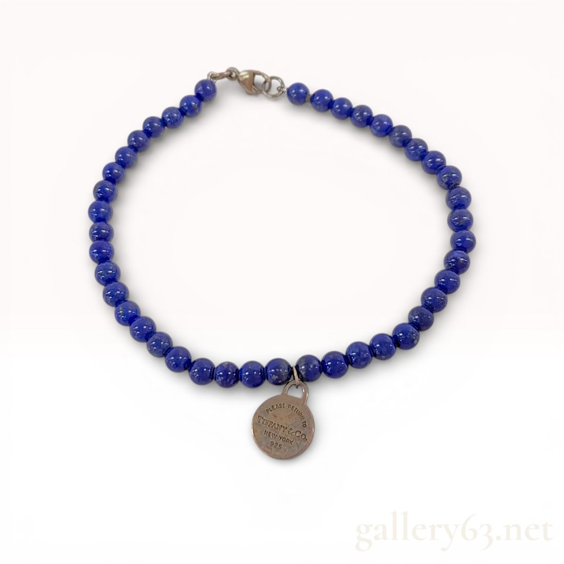 Tiffany & Co. Sterling Silver Lapis Lazuli Bead Bracelet with Return to Tiffany Tag with Box (1 of 10)