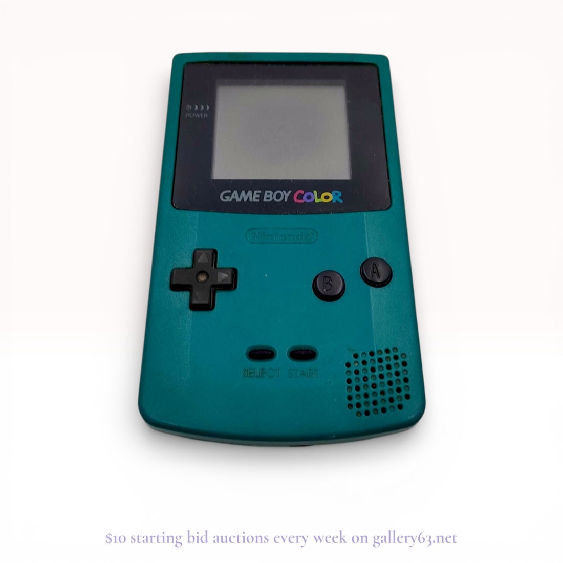 Nintendo Game Boy Color CGB-001 Teal Handheld Gaming Console: Brand: Nintendo. Model: Game Boy Color CGB-001. This handheld gaming system features a teal plastic casing and operates on 3V DC (0.6W) via two AA batteries. Serial Number: C20848623. This listing inc