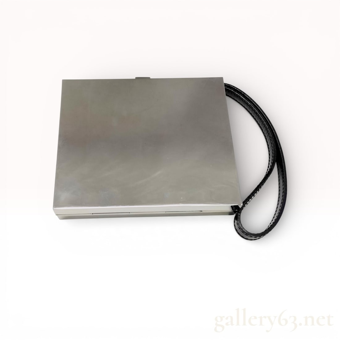 Yves Saint Laurent Rive Gauche Metal Box Clutch, Silver-Tone and Patent Leather (1 of 10)
