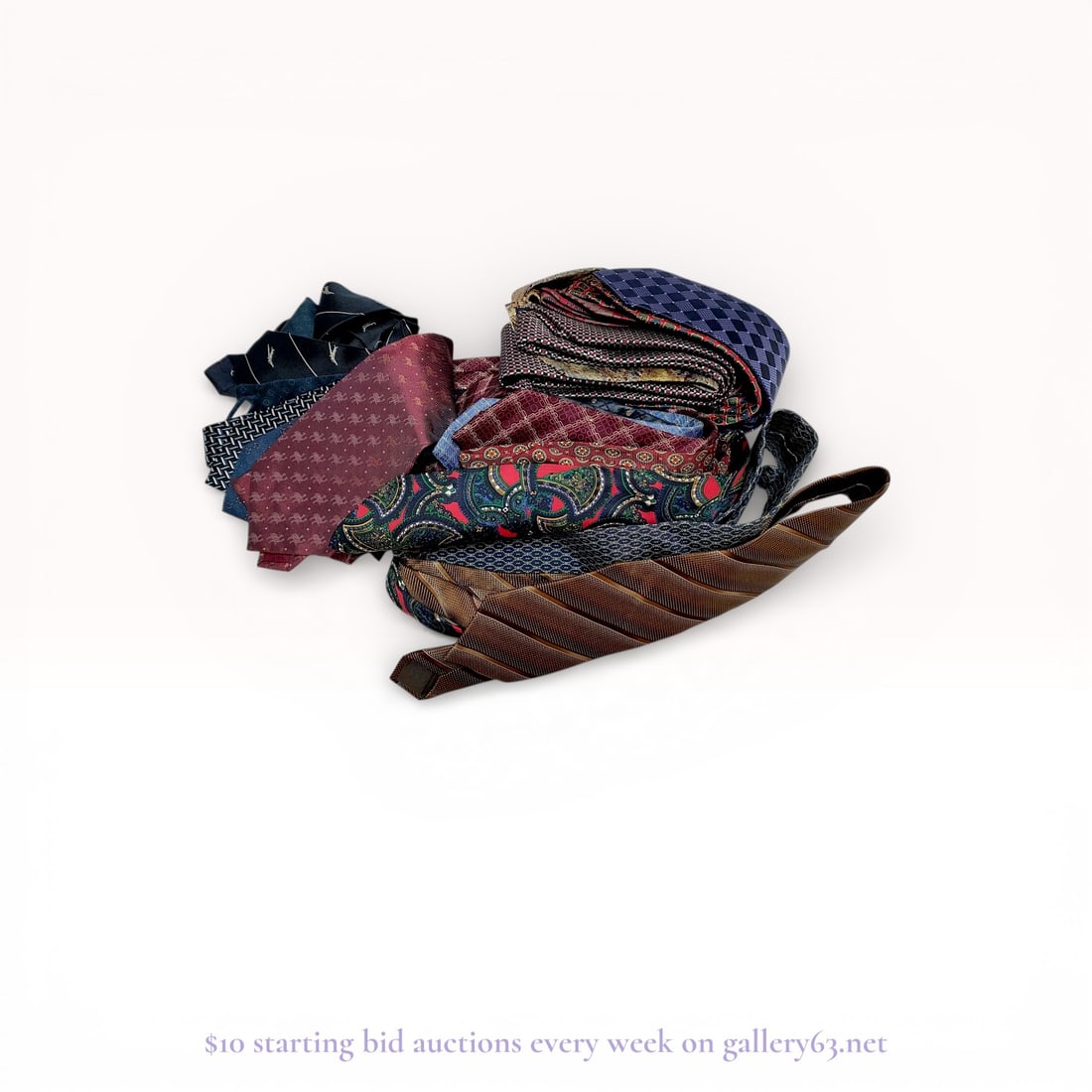 Lanvin, Dunhill, and Saint Laurent Luxury Silk Necktie Collection in Assorted Patterns: This collection includes a variety of luxury silk neckties from prestigious brands such as Lanvin, Guy Laroche, Nina Ricci, Dunhill, Celine, and Saint Laurent. Each tie is made from 100% silk and feat